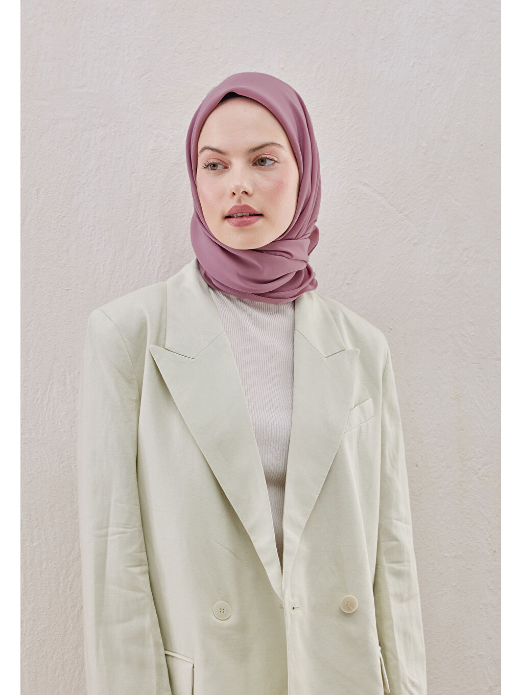 Lila Pamuk İpek Eşarp Nilüfer-2