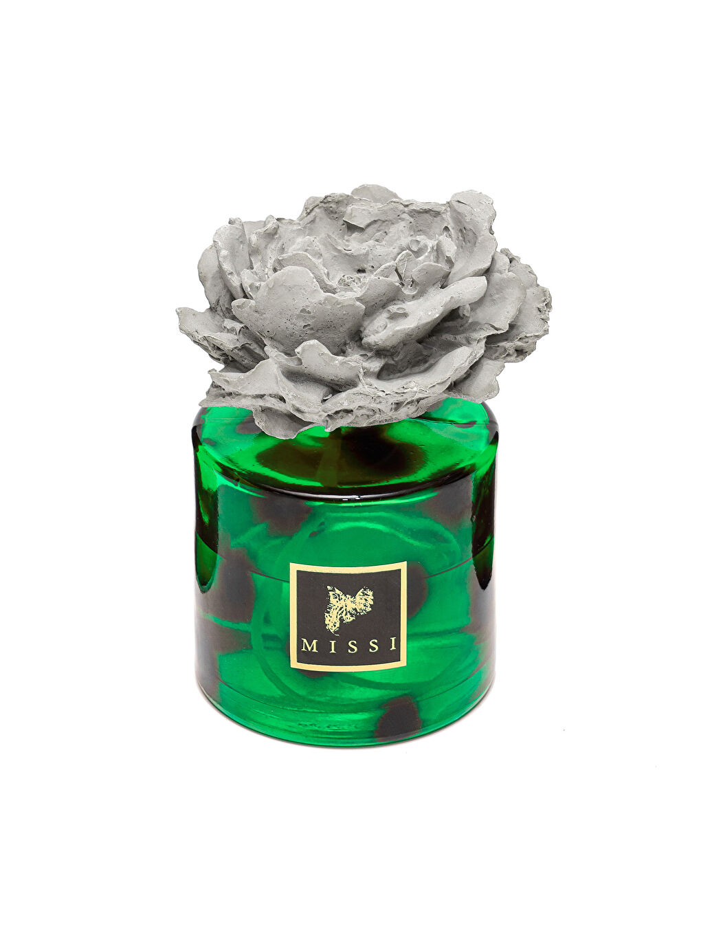 500 ml Yeşil Leopar Desenli Cam Şişe Seramik Taşlı Black Vanilya Oda Kokusu-1