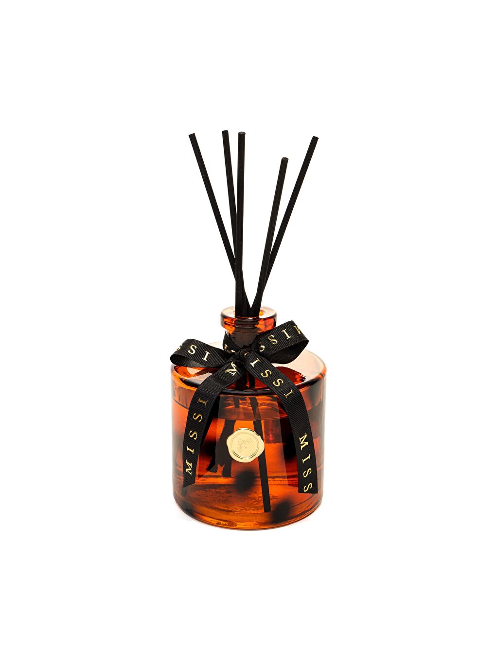 500 ml Kahverengi Leopar Desenli Cam Şişe Siyah Bambu Çubuklu Vanilya Sandal Oda Kokusu