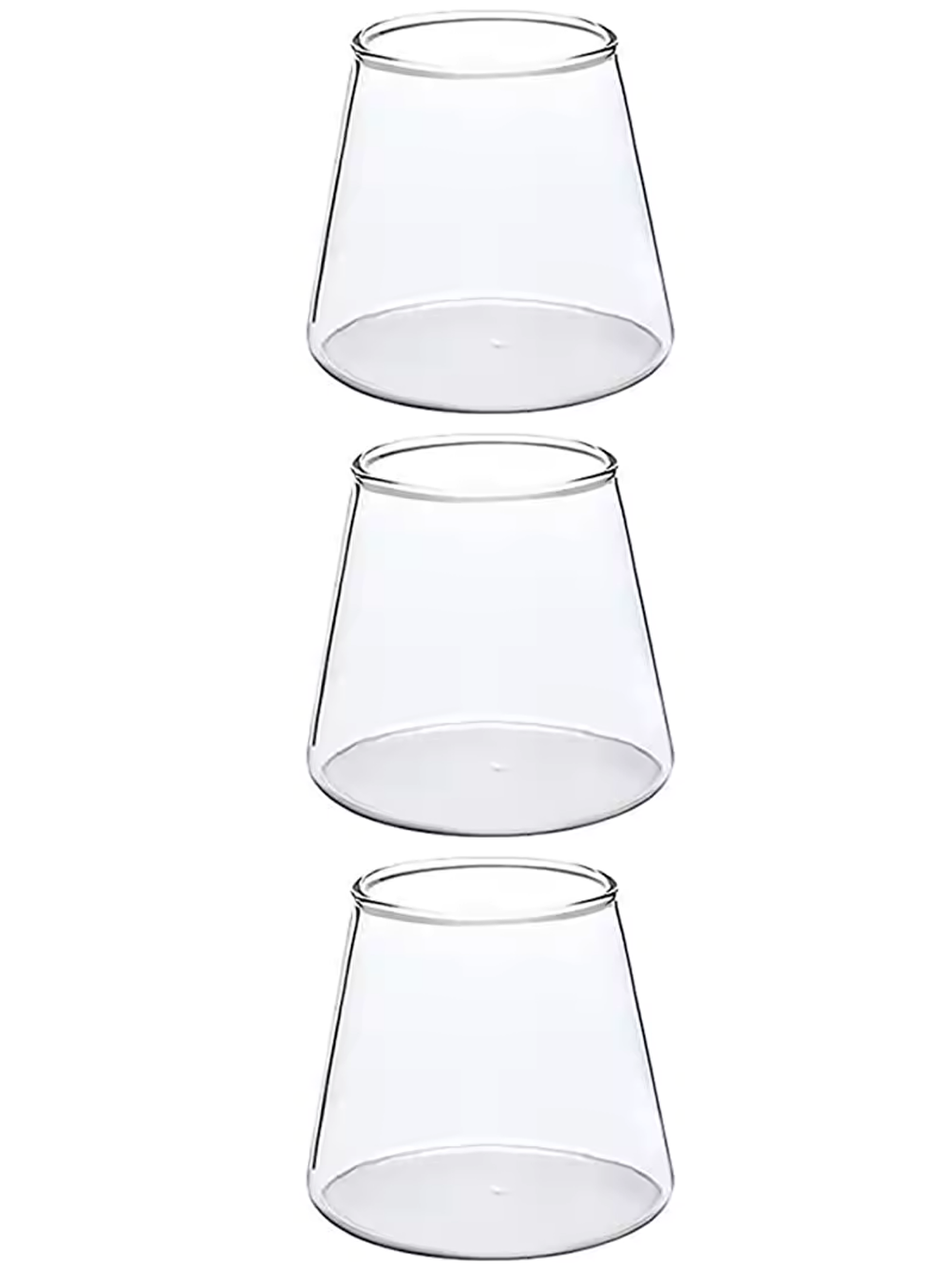 Renksiz Piramit Cam Sunum Kasesi 300 ml Üçlü2838