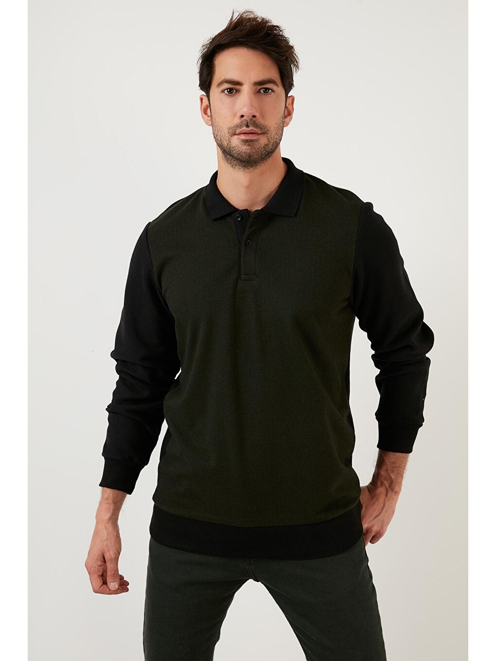 Haki Pamuklu Regular Fit Polo Yaka Sweat 5905040
