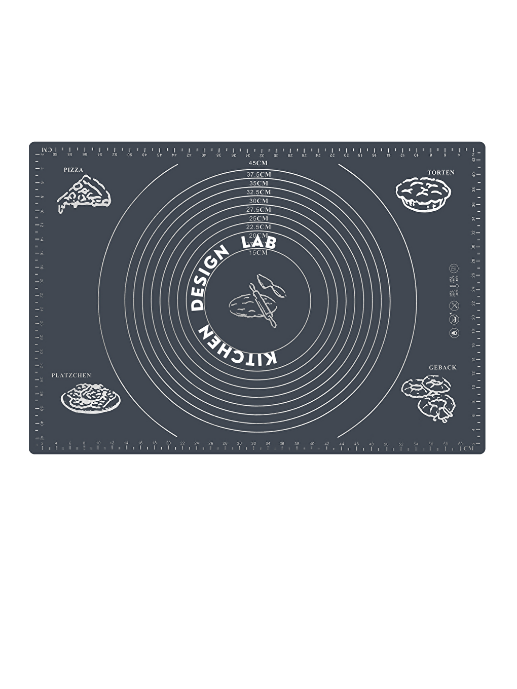 Gri Ölçülü Hamur Açma Matı 45x65 cm ve Hamur Kesici Kazıyıcı Spatula-6