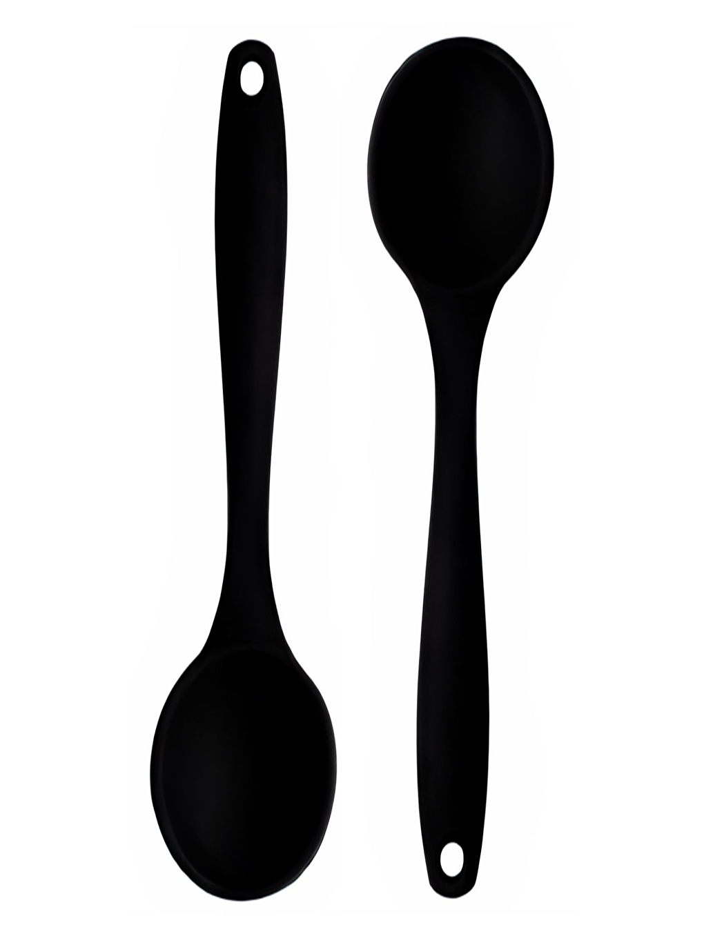 Büyük Boy Yanmaz Yapışmaz Siyah Silikon Kaşık 2 Adet-3