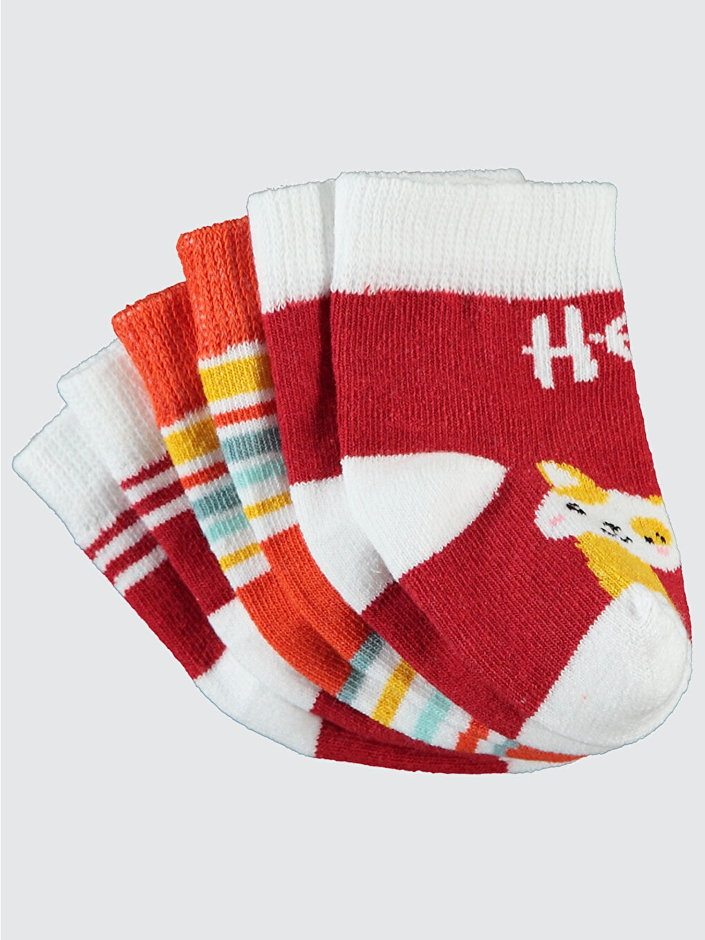 Baby Erkek Bebek 3'lü Çorap Set 6-18 Ay Kırmızı-1