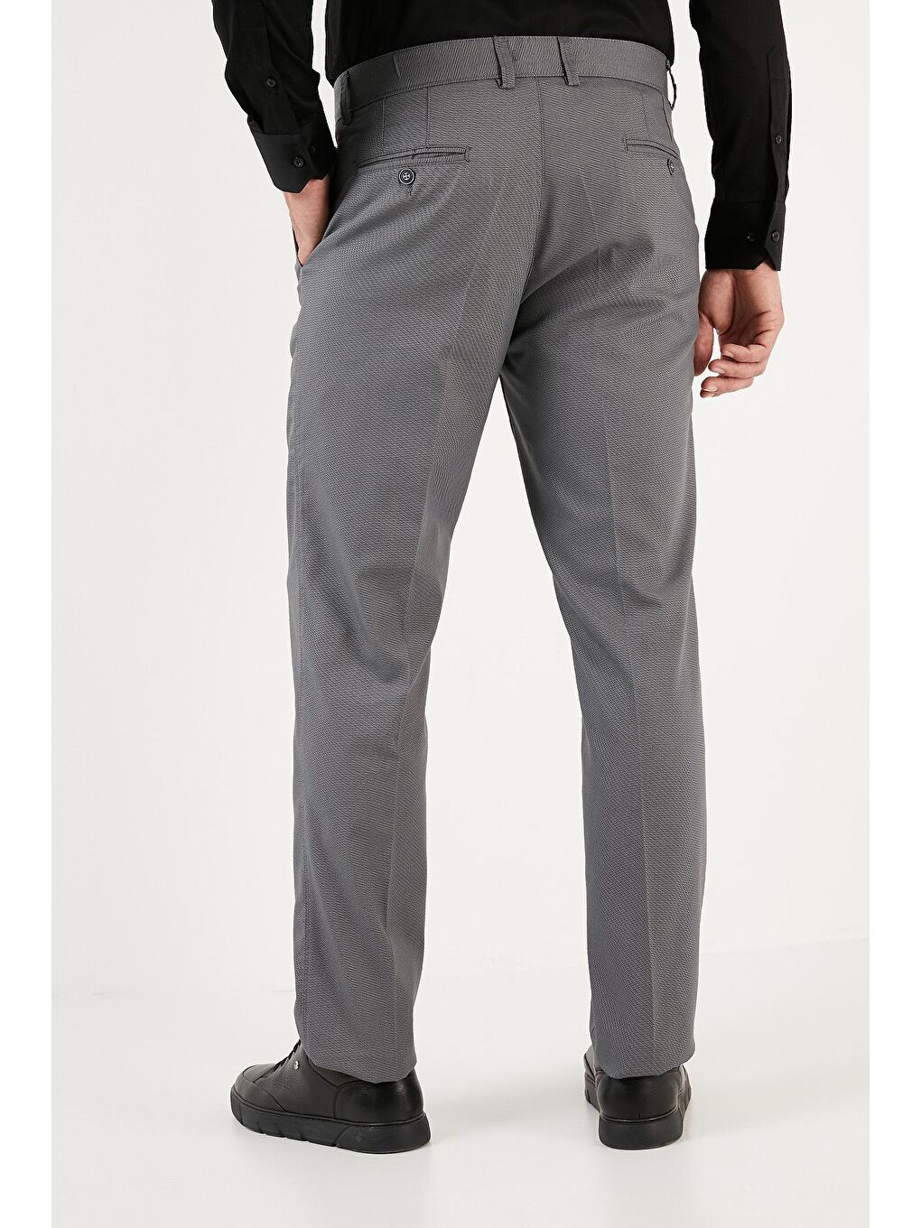 Gri Pamuklu Normal Bel Regular Fit Cepli Kumaş Erkek Pantolon 645JUPITER-3