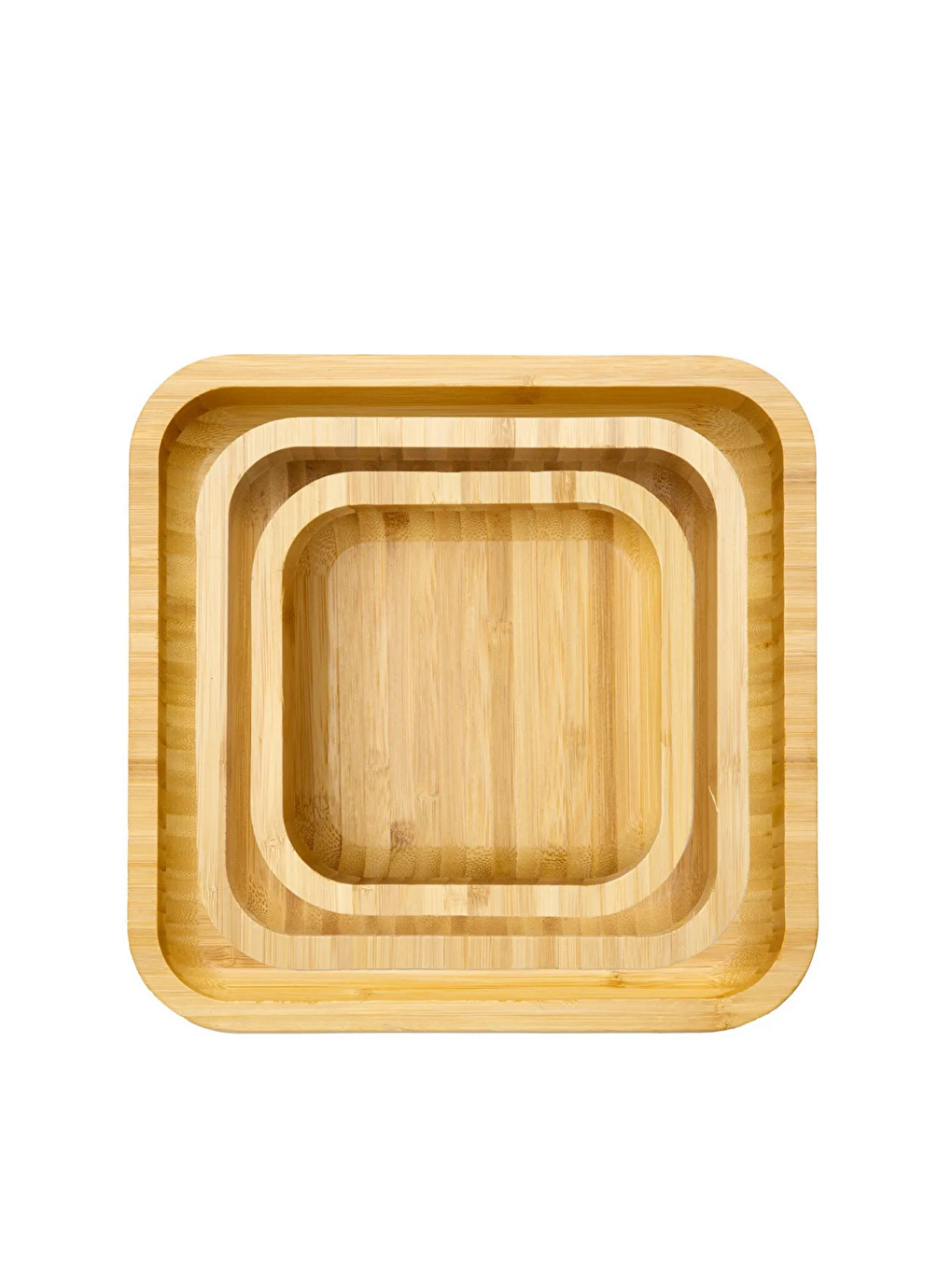 Kahverengi Bambu Sunum Tabağı Kare Set 3 Farklı Boy-1