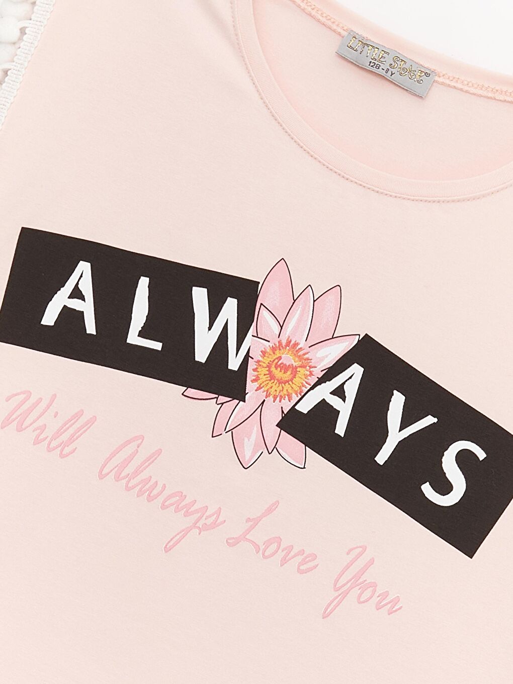 Pembe Kız Çocuk Pon Ponlu Always Tişört-2