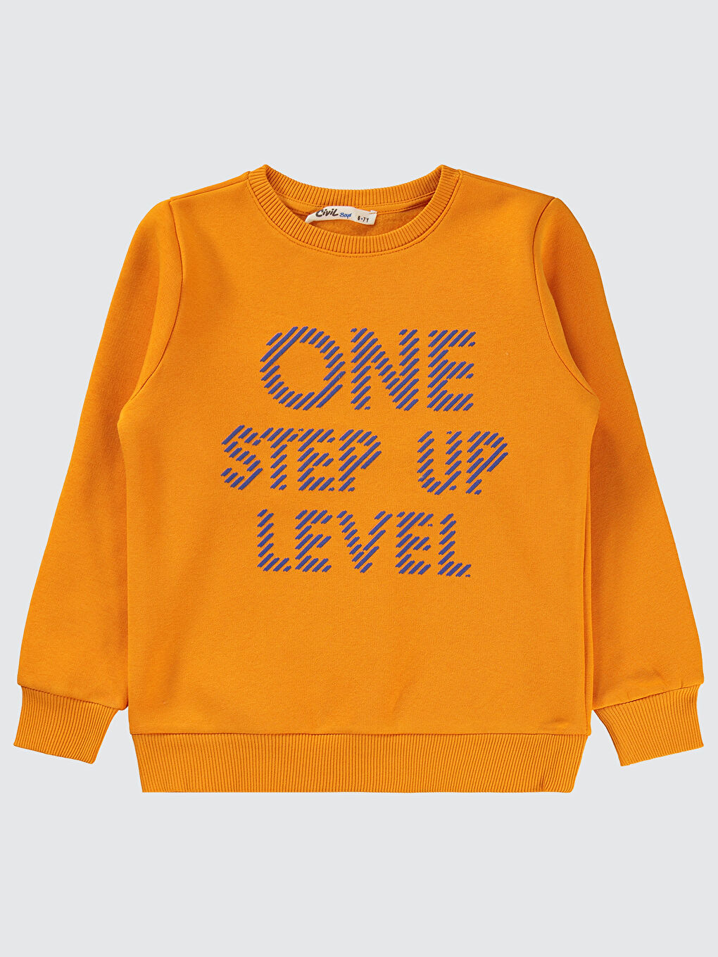 Turuncu Erkek Çocuk Sweatshirt 6-9 Yaş Açık Oranj