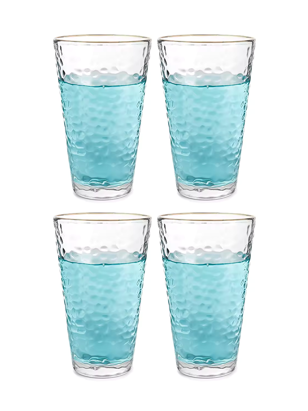 Kitchen Design Lab Renksiz Ezme Tasarım Cam Su Bardağı 400 ml 4 Adet4361