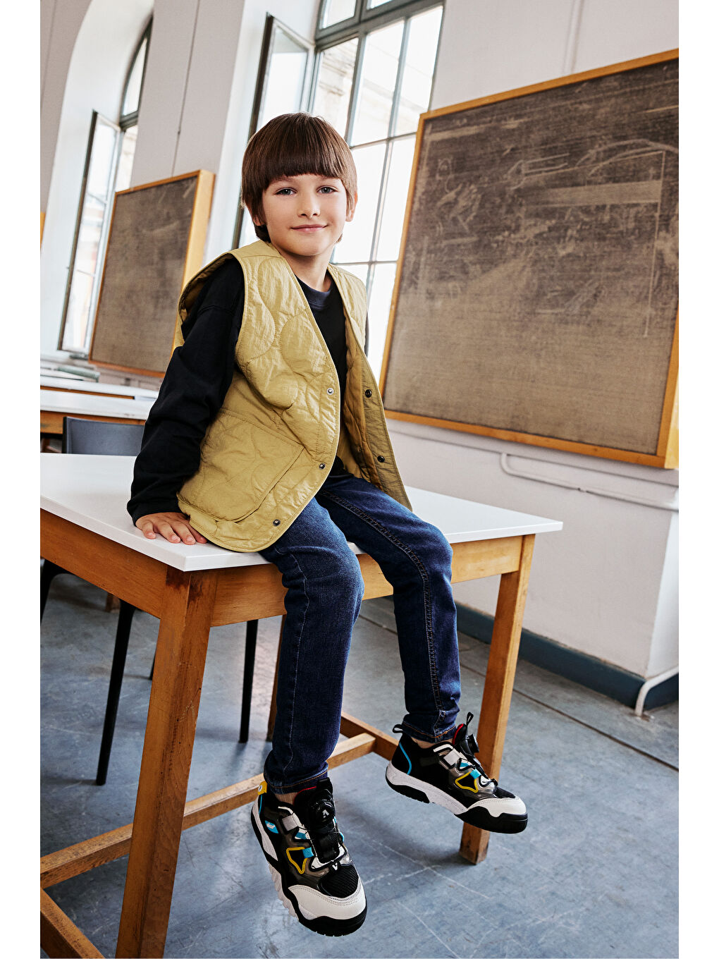 Modo Hafif Erkek Çocuk Siyah Spor Ayakkabı