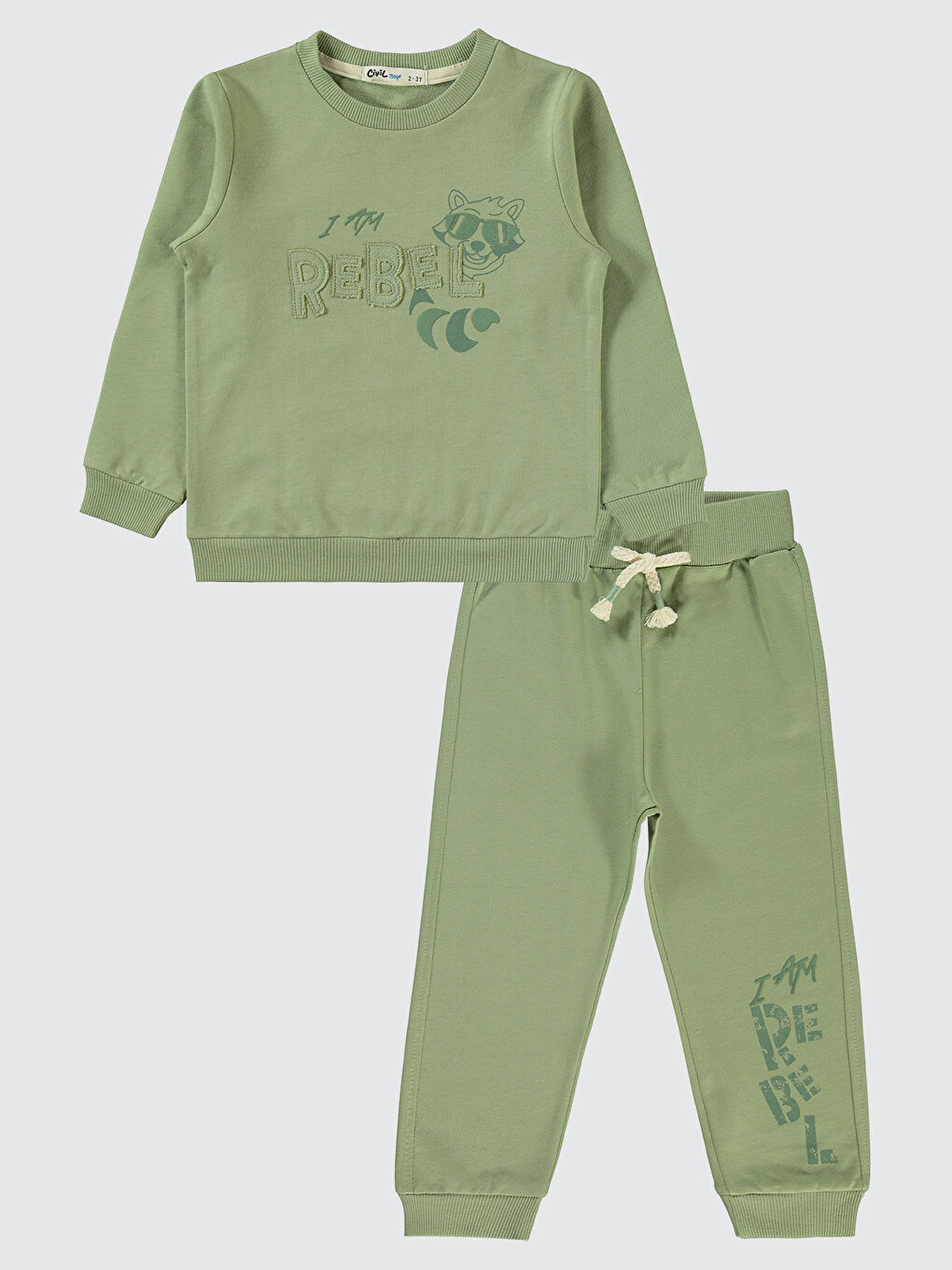 Boys Erkek Çocuk Eşofman Takımı 2-5 Yaş Açık Haki