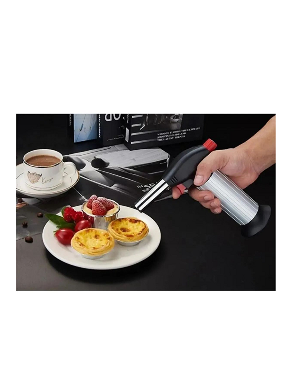 Beyaz Orta Boy Delikli Pizza Tepsisi 32 cm ve 1300 Derece Profesyonel Pürmüz Çakmak-4