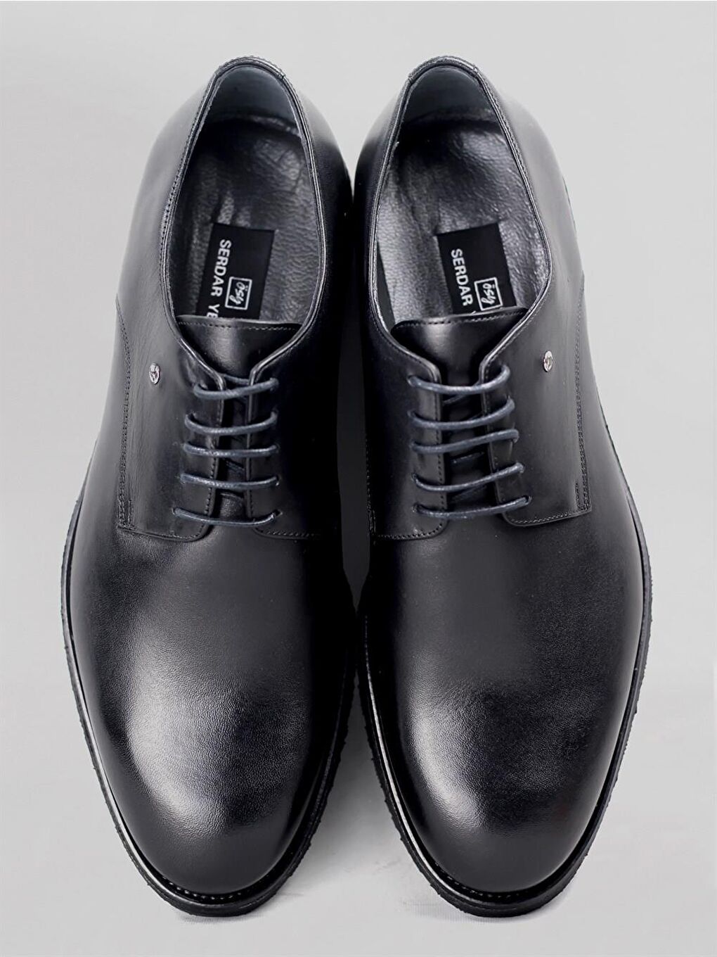 Siyah Moengo Erkek Hakiki Deri Bağcıklı Klasik Ayakkabı-3