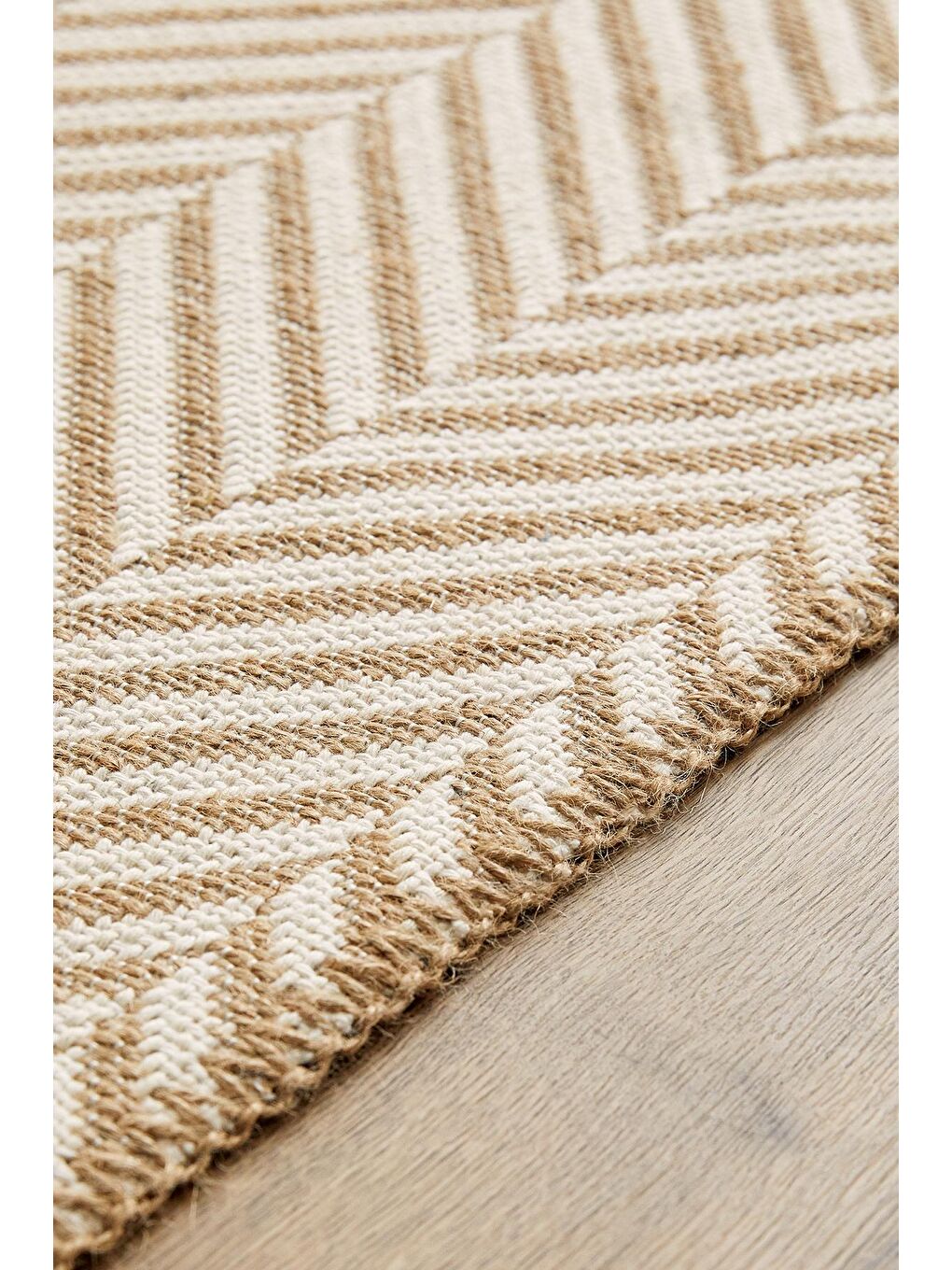 Ocean Home Textile Ekru Balıksırtı Jüt Halı Kilim 160x230 cm - 2