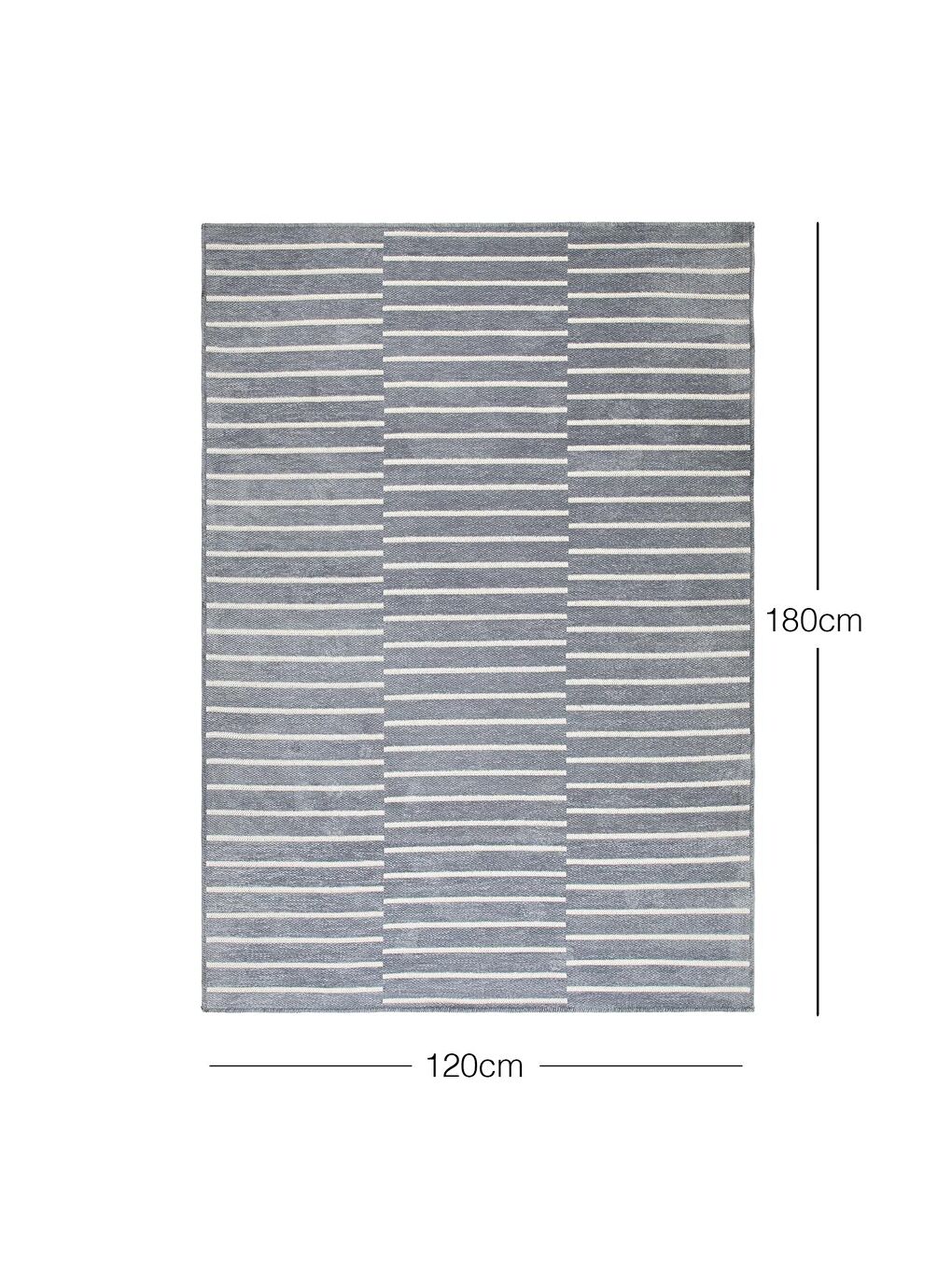 Ocean Home Textile Gri Çizgi Desenli Şönil Halı Kilim 120x180 cm - 3