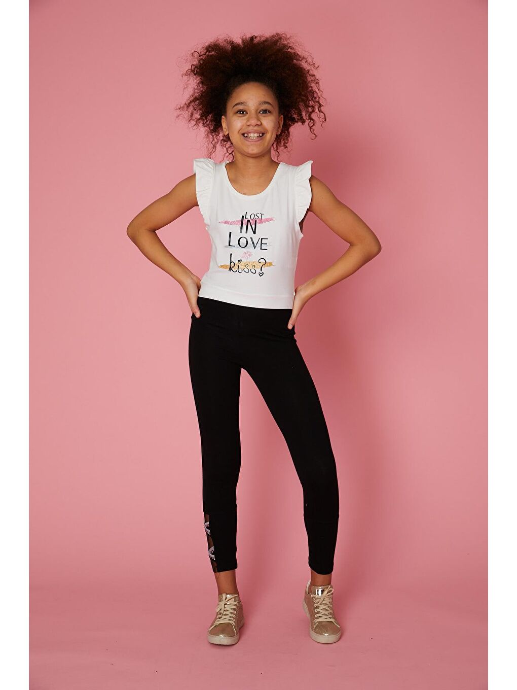 Ekru Kız Çocuk Tişört