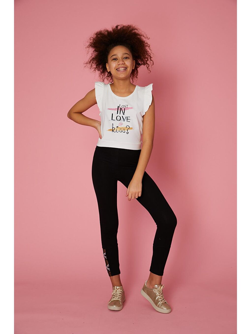 Ekru Kız Çocuk Tişört-2