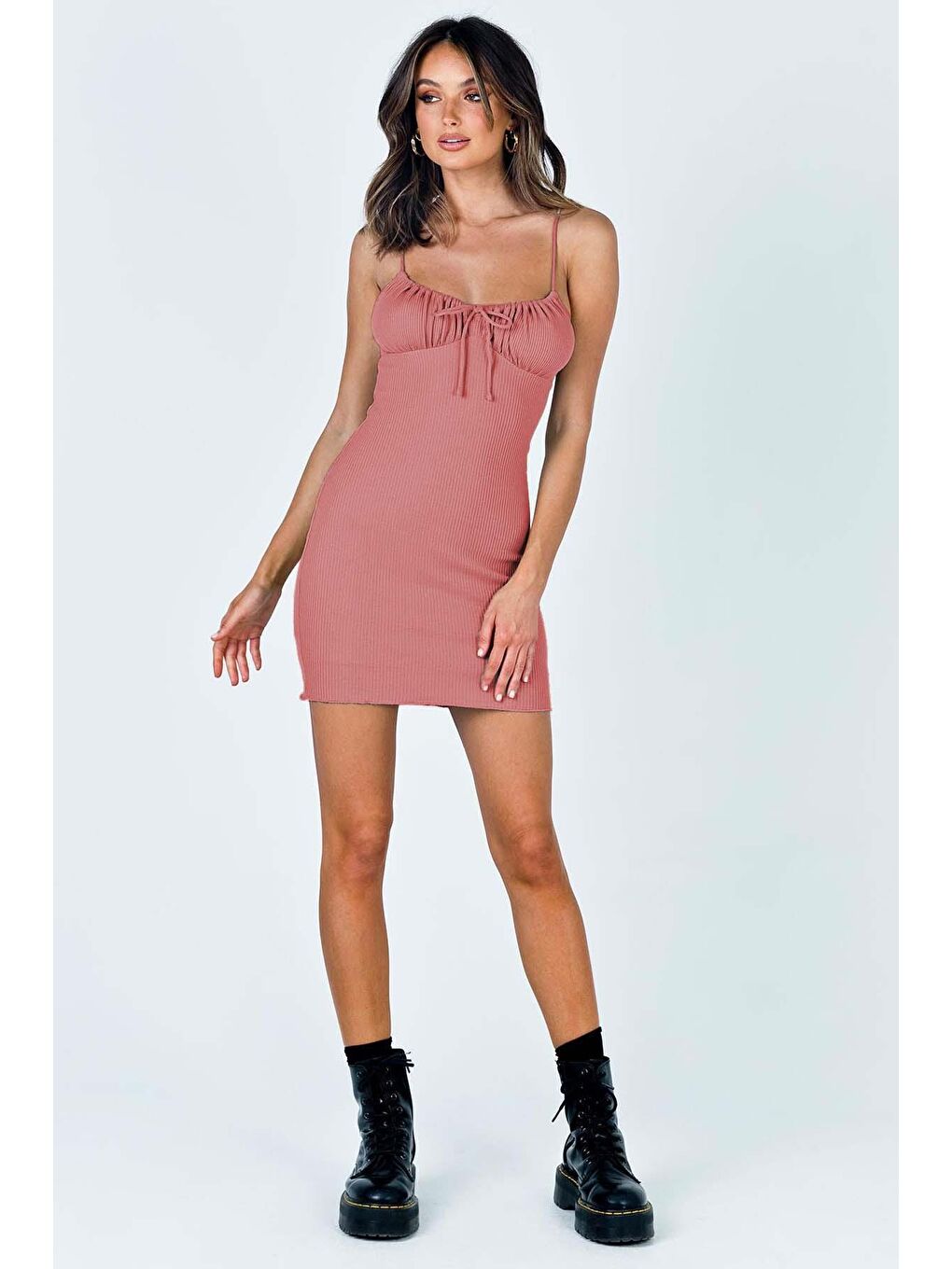 Pembe Askılı Mini Elbise Mg1404-2