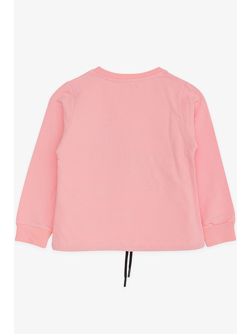 Pembe Kız Çocuk Sweatshirt İncili Taşlı Beli Bağcıklı Pudra (6-10 Yaş)-1