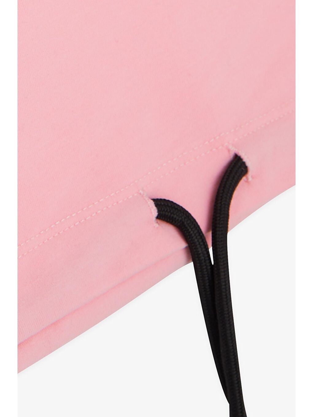 Pembe Kız Çocuk Sweatshirt İncili Taşlı Beli Bağcıklı Pudra (6-10 Yaş)-4