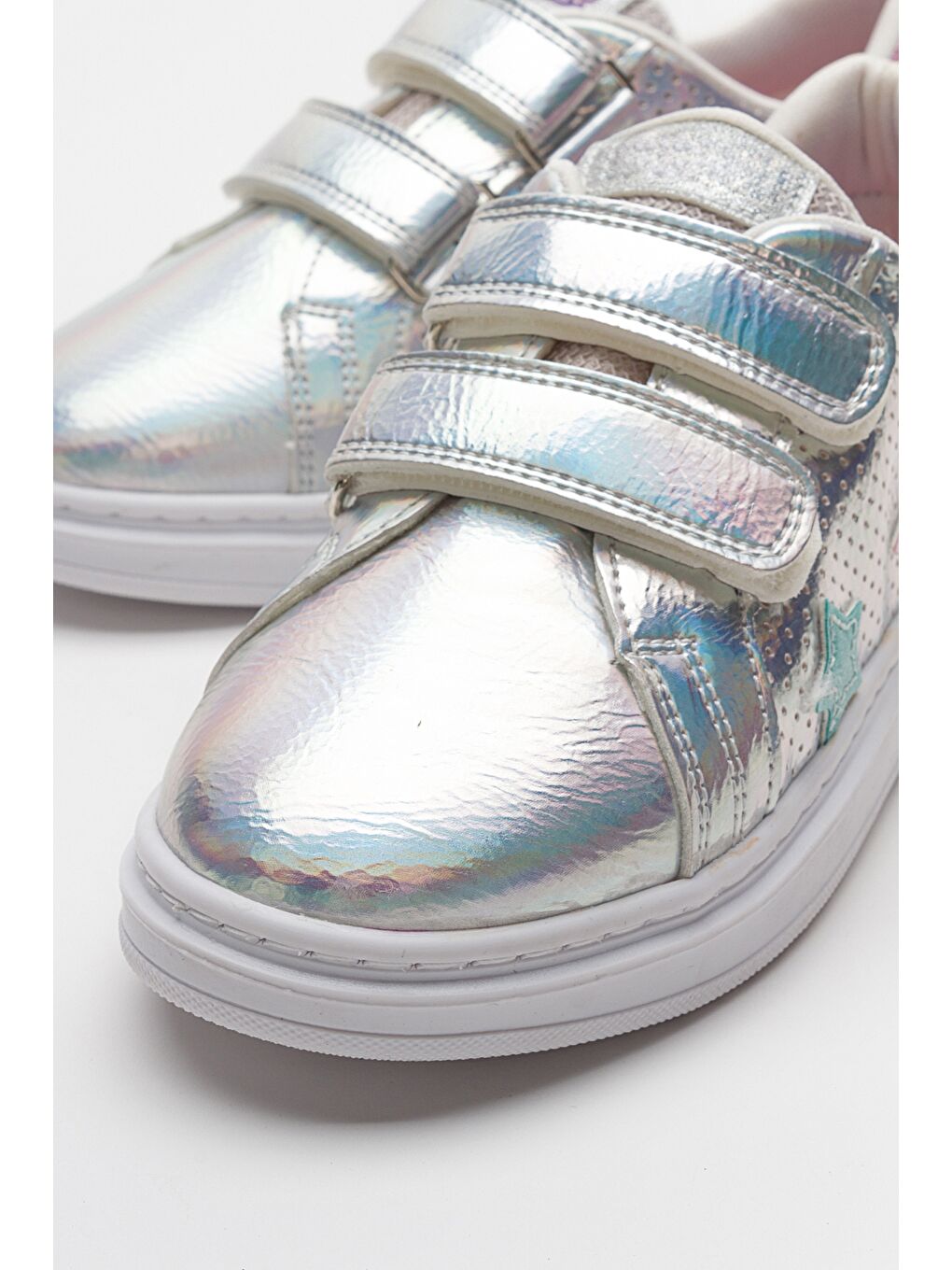 Gri Kız Çocuk Gümüş Sneaker Ayakkabı-1