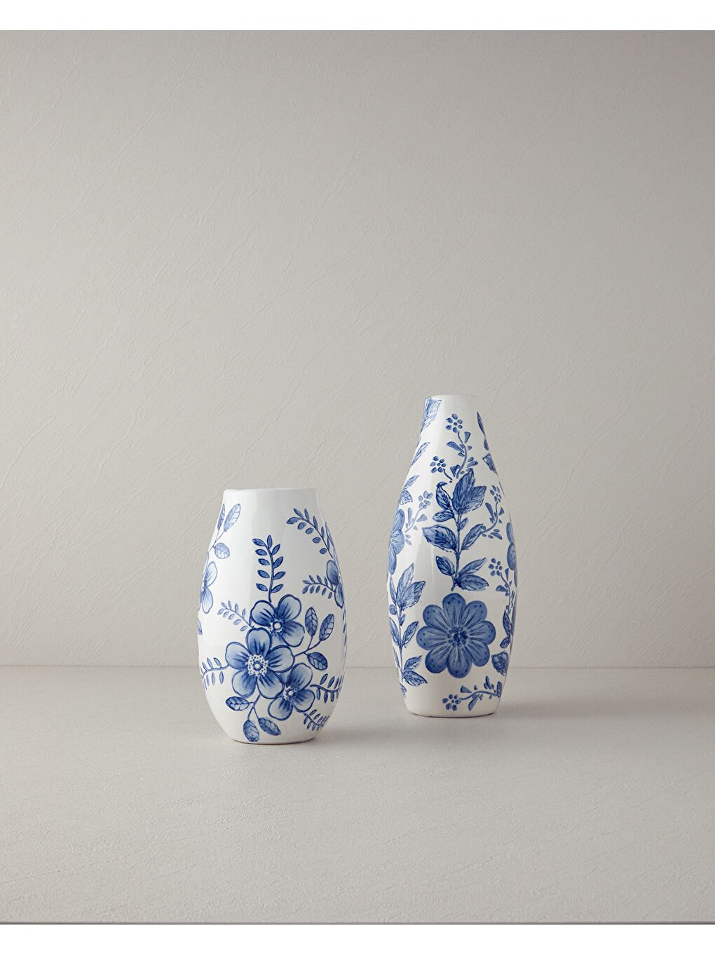 Gusto Stoneware Vazo Beyaz - Mavi-3