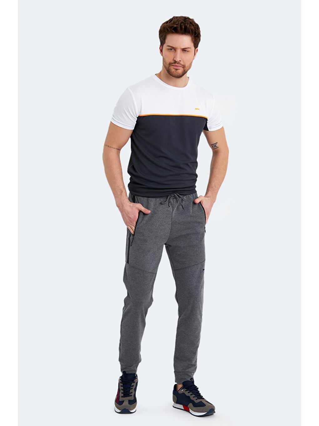 Bej KAVY Erkek Eşofman Altı Koyu Gri-4