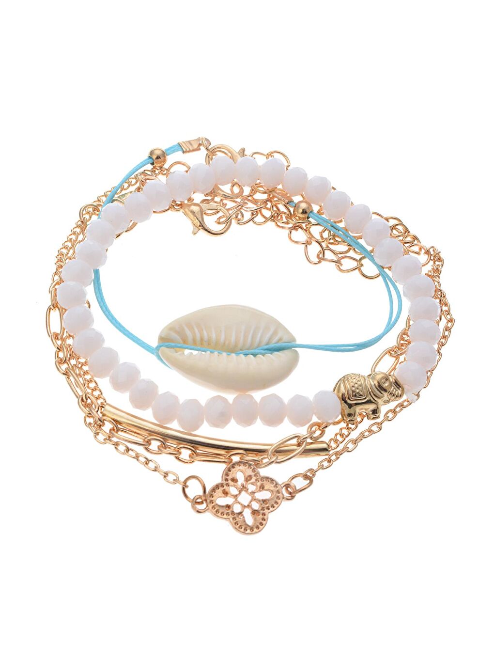 Karışık Deniz Kabuklu Çoklu Bileklik Seti
