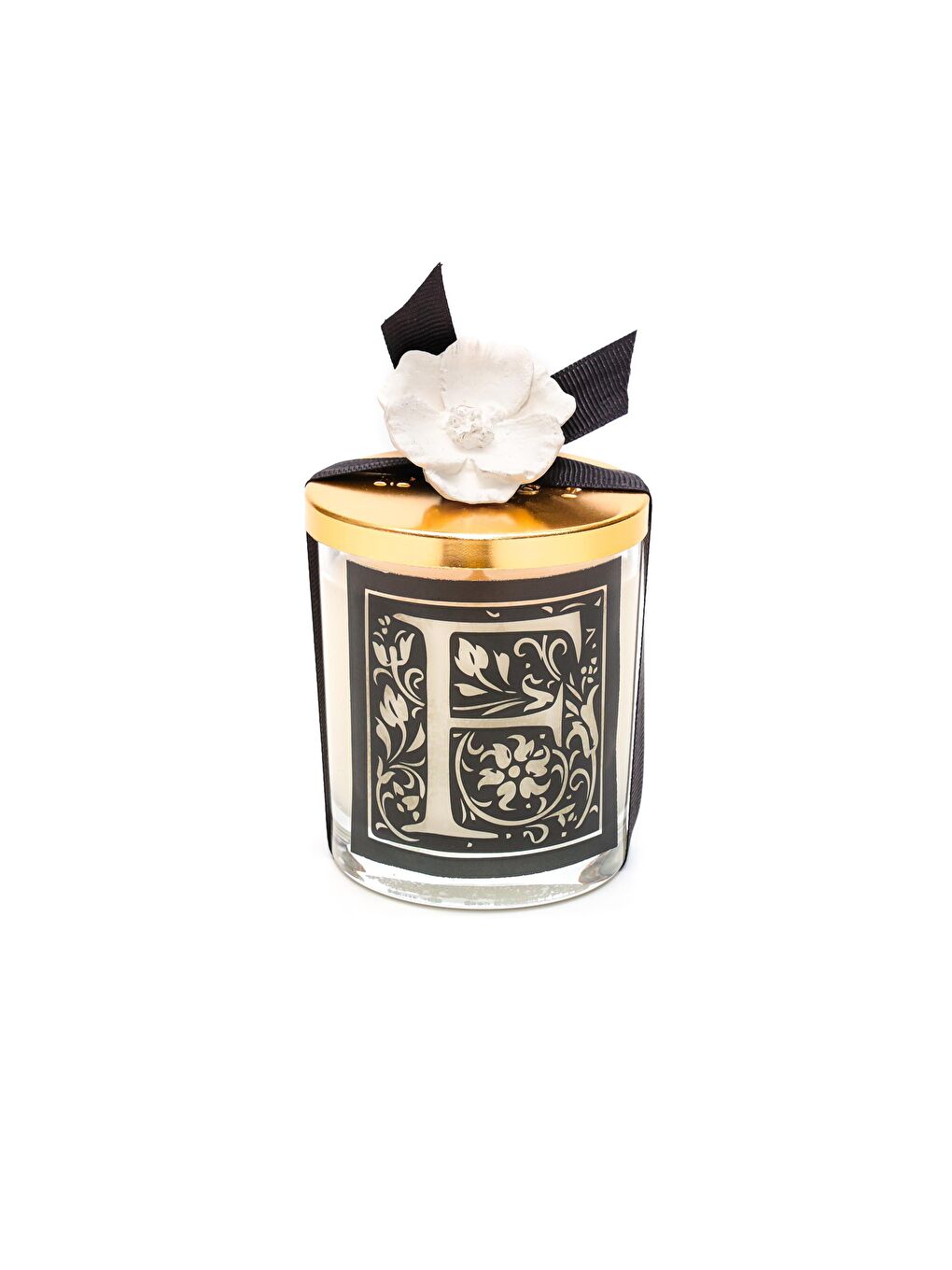 Ekru Kişiye Özel F Harfi Yasemin Sandal Vegan Mum (140 gr)