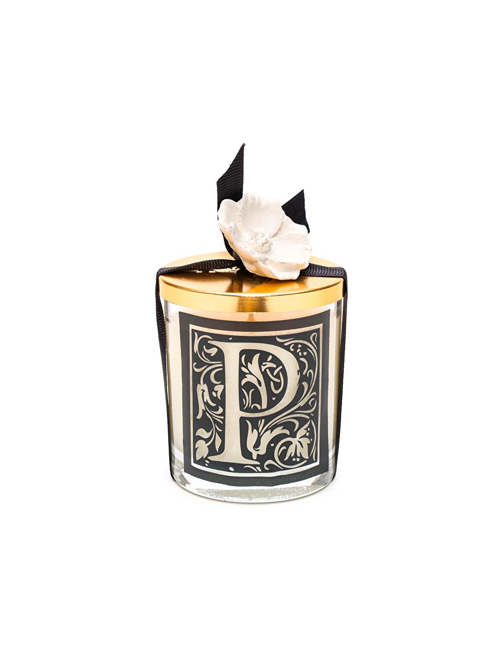 Ekru Kişiye Özel P Harfi Yasemin Sandal Vegan Mum(140 gr)