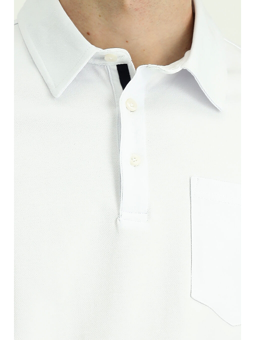 Beyaz Regular Fit Pamuk Polo Yaka Tişört-5