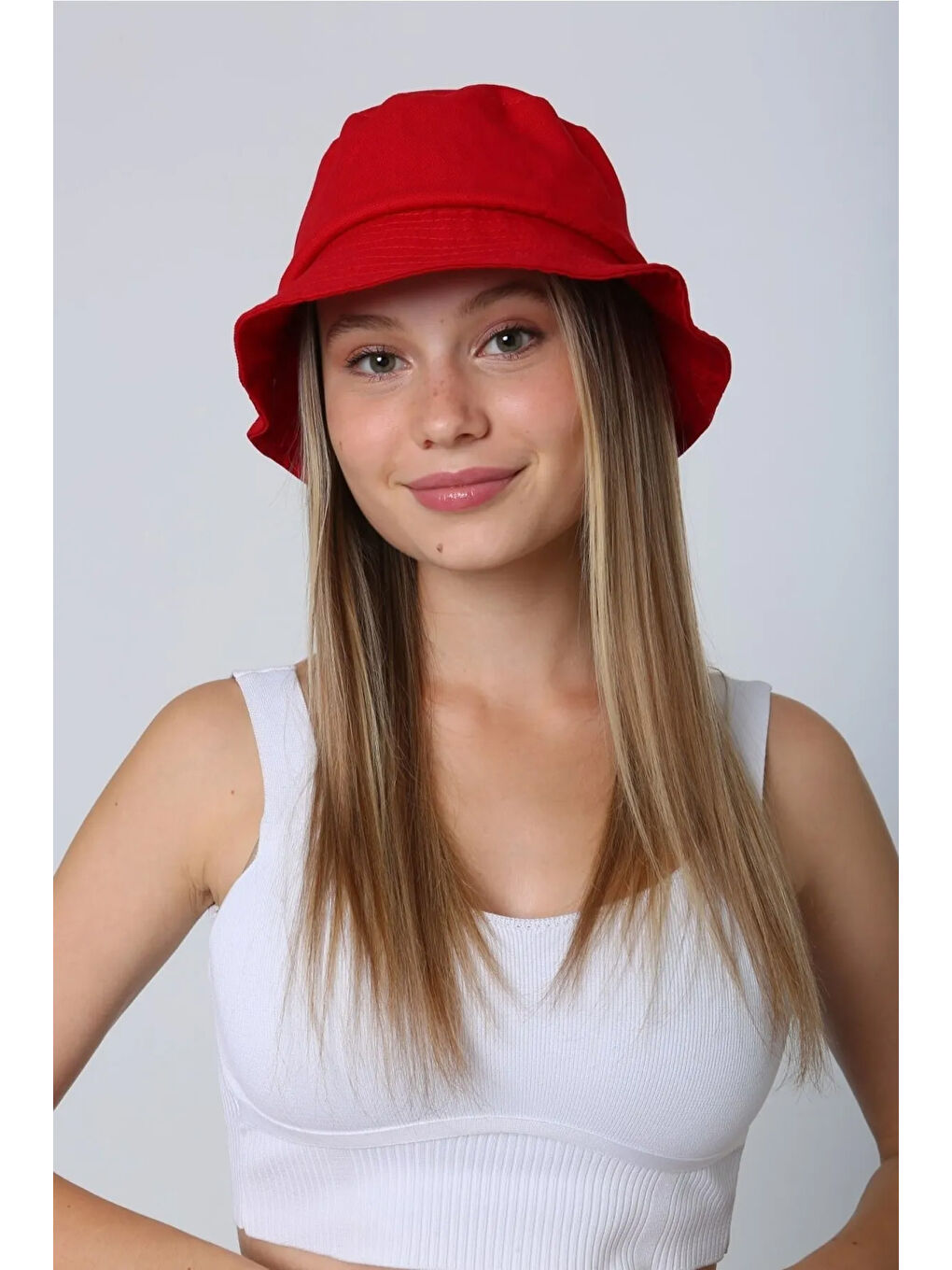 Pamuk Bucket Şapka RŞ-110 Kırmızı-1
