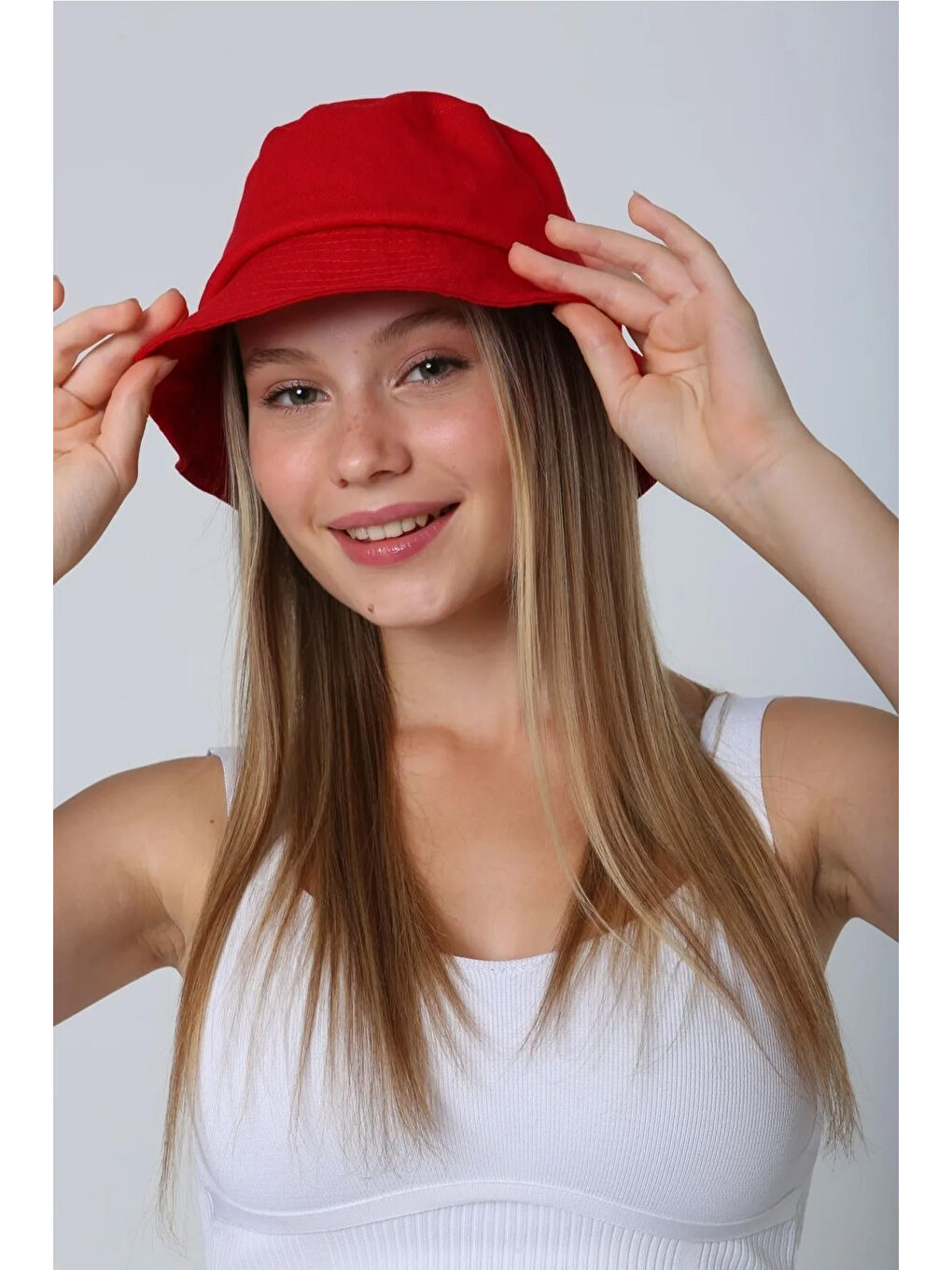 Pamuk Bucket Şapka RŞ-110 Kırmızı-2