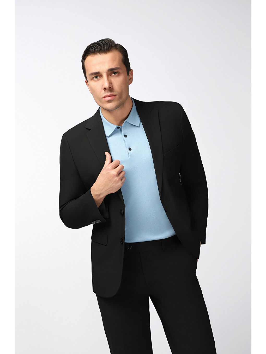 Siyah 7 Drop Slim Fit Dar Kesim Takım Elbise-2