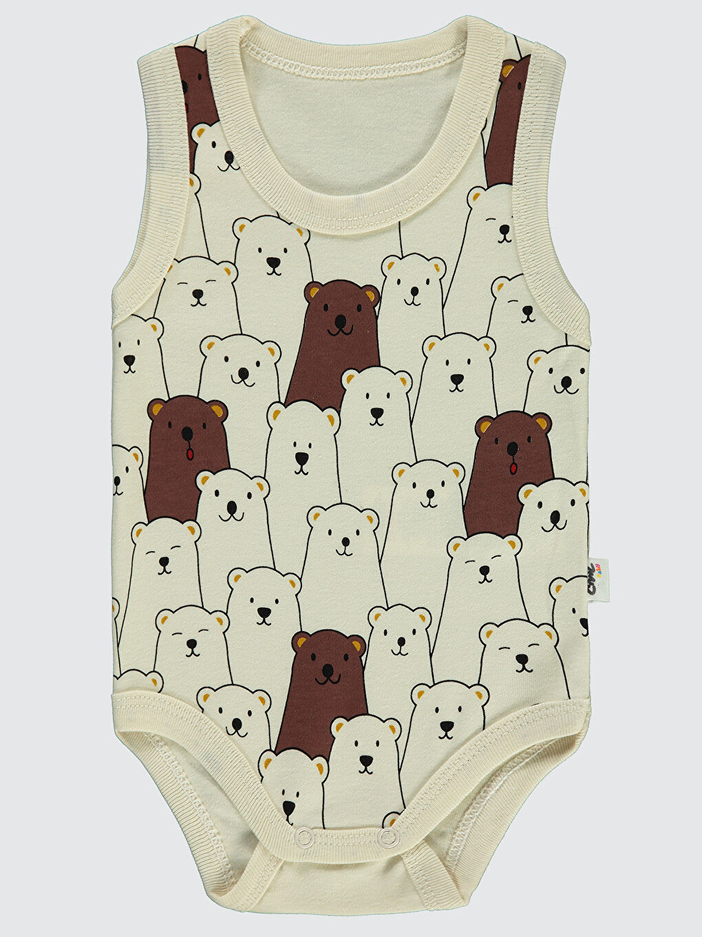 Baby Erkek Bebek Çıtçıtlı Badi 1-18 Ay Bej