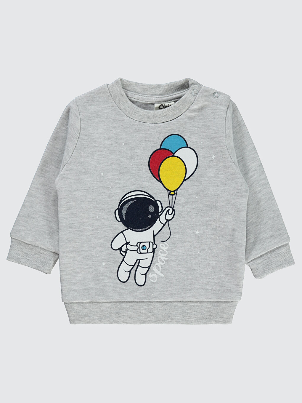 Beyaz Erkek Bebek Sweatshirt 6-18 Ay Karmelanj
