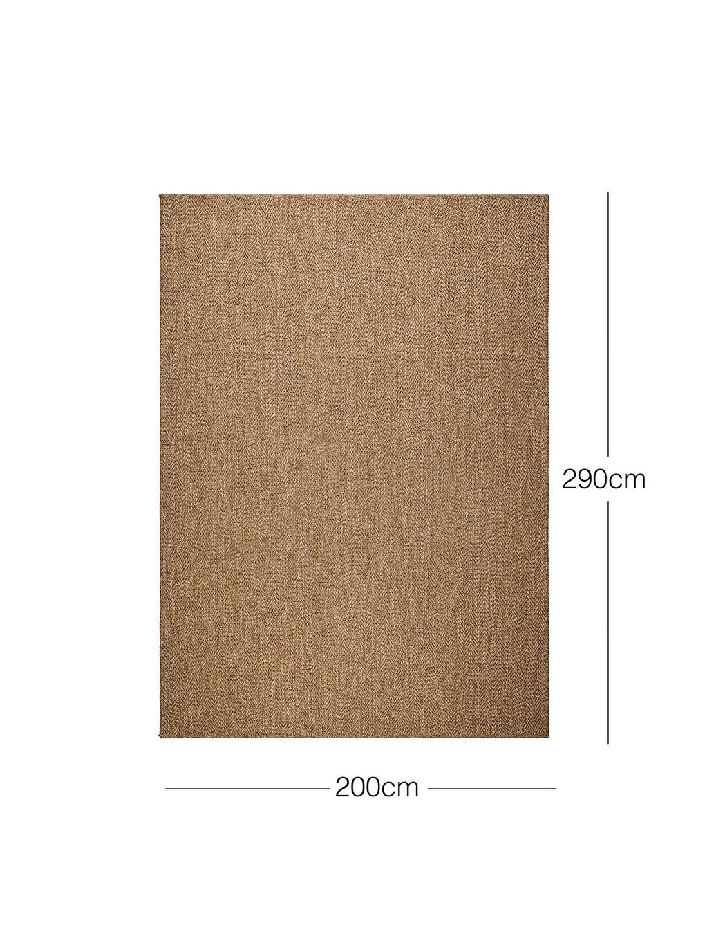 Bej Yıkanabilir Jüt Görünümlü Naturel Renk Balıksırtı Halı Kilim 200 x 290 cm-3