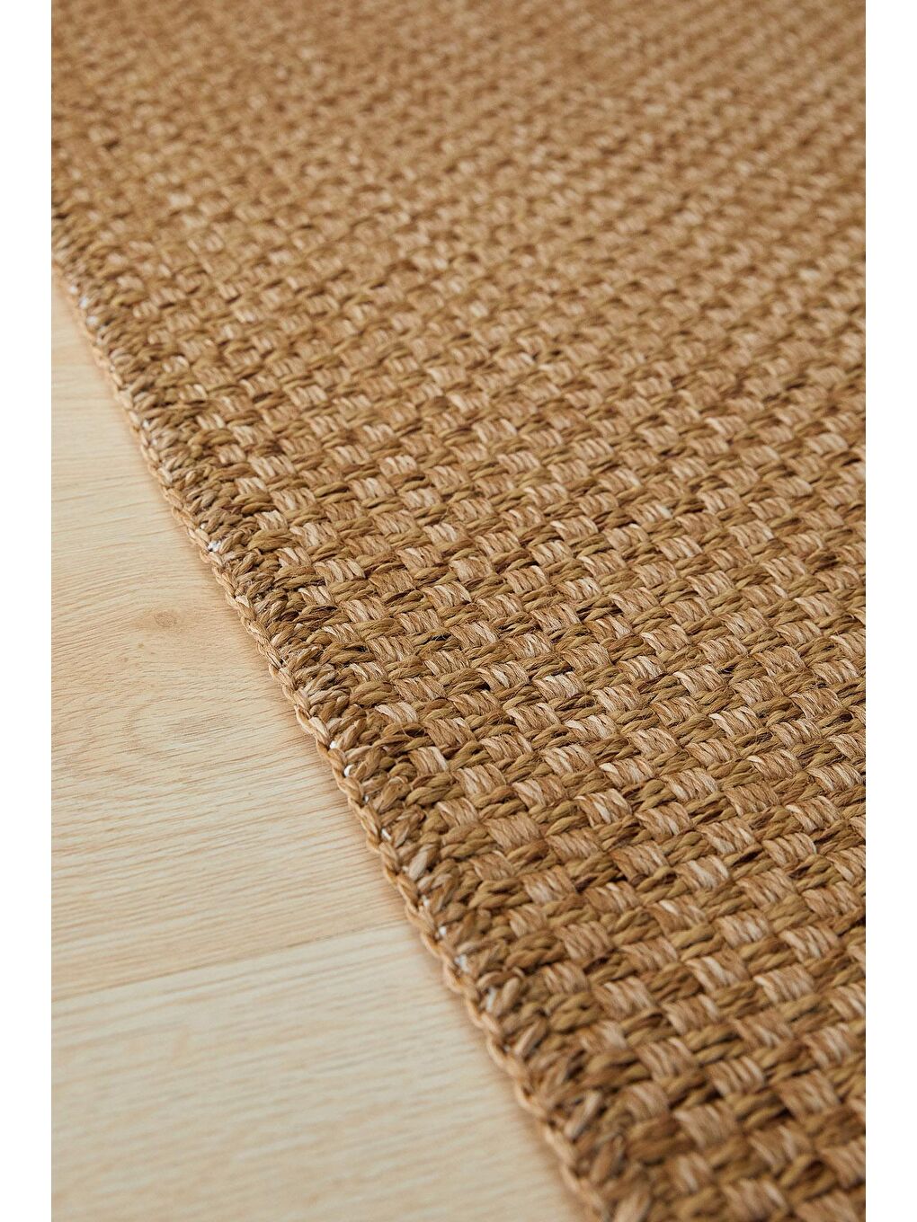 Bej Yıkanabilir Jüt Görünümlü Naturel Renk Hasır Desenli Halı Kilim 100 x 300 cm-4