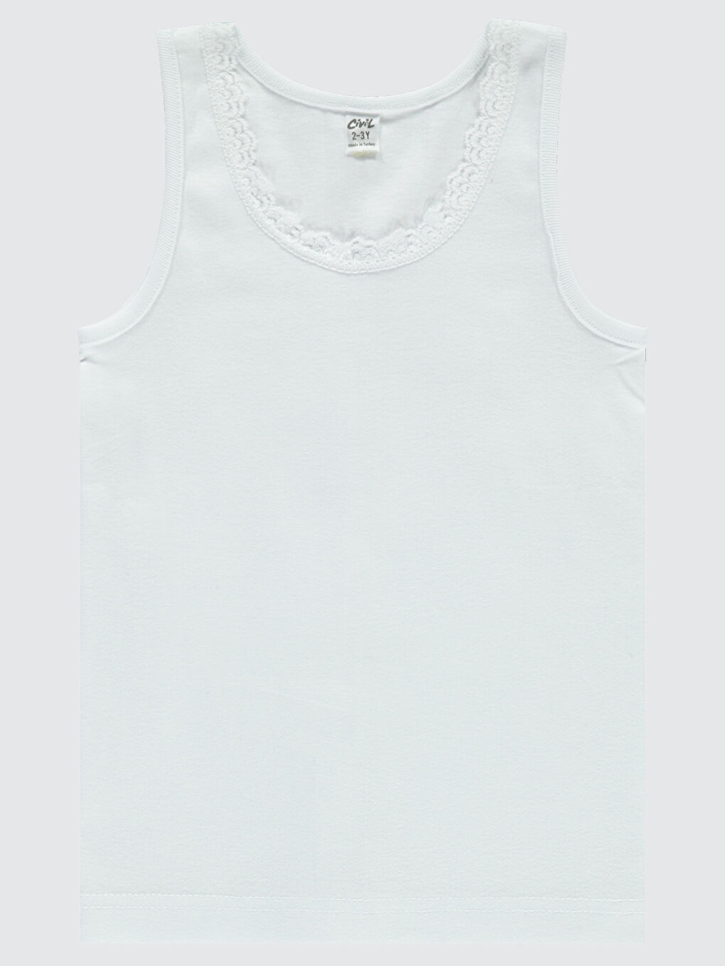 Girls Kız Çocuk Atlet 2-12 Yaş Beyaz