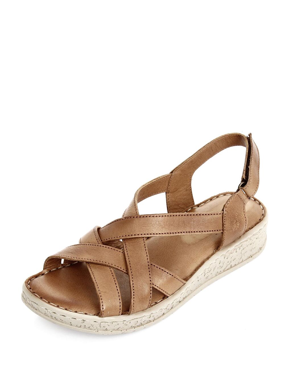 Siyah Gön Hakiki Deri Dolgu Taban Sandalet 45041-4