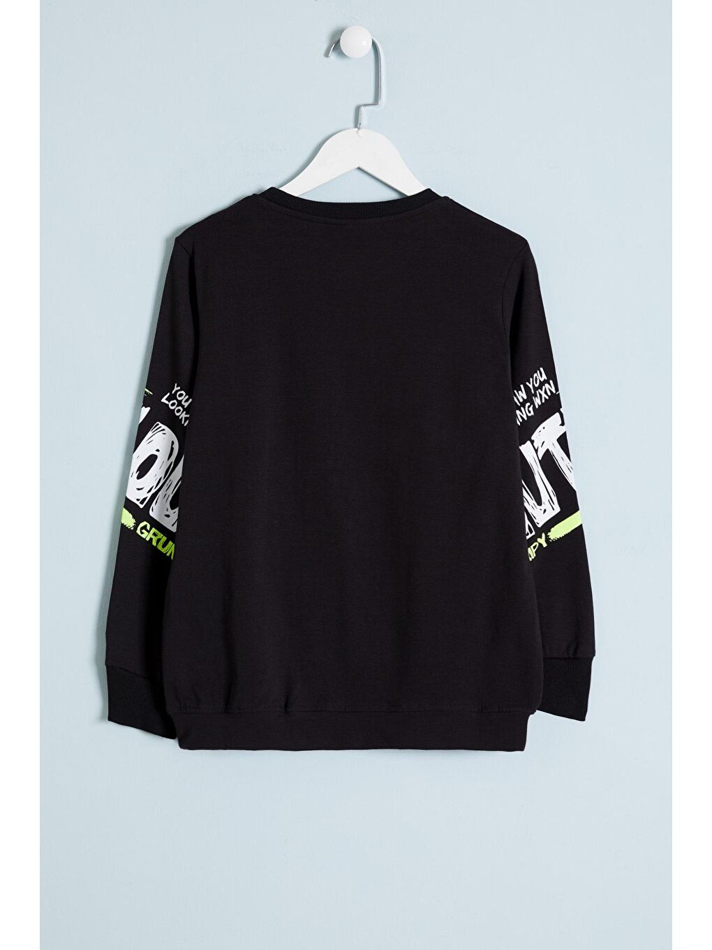 Siyah Erkek Çocuk Outwxm Baskılı Sweatshirt 9-14 Yaş 14019-2