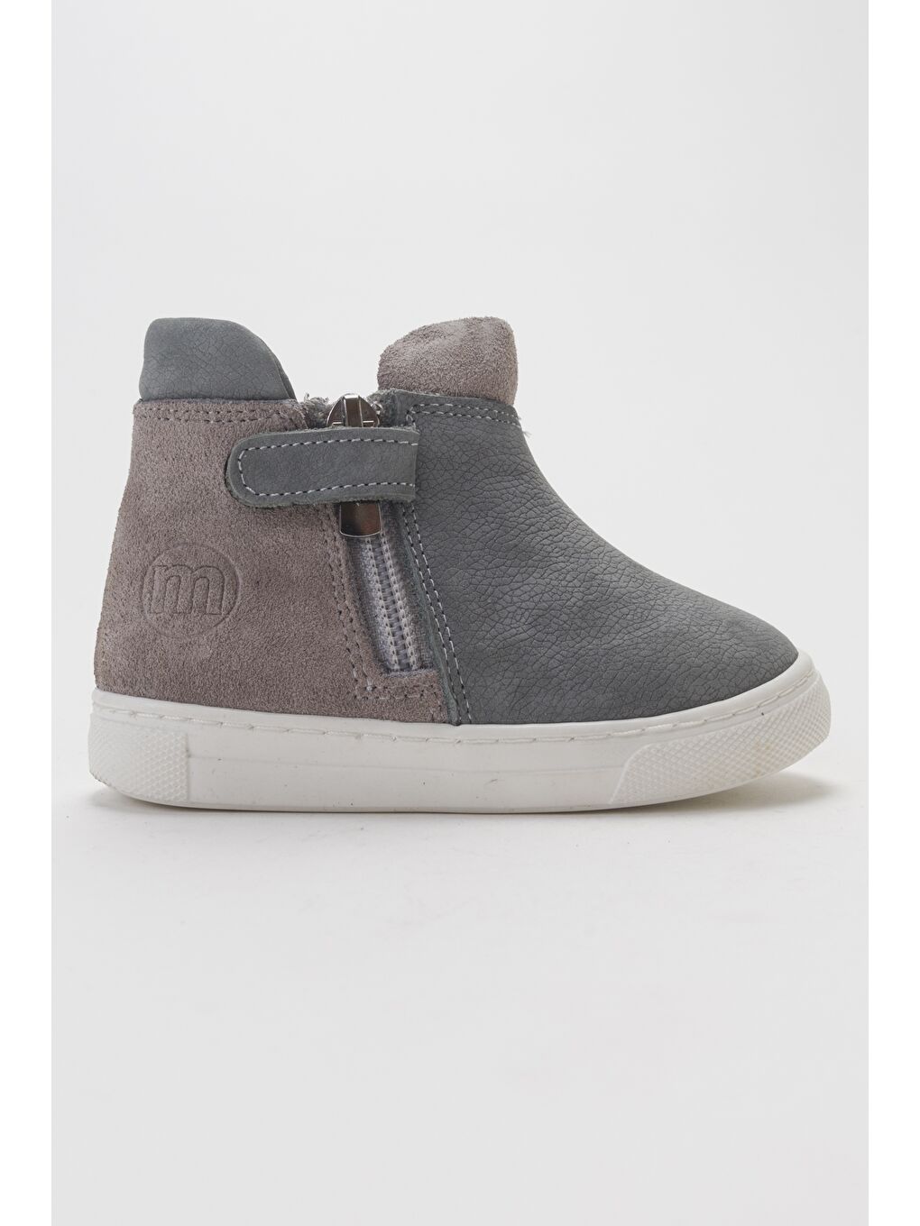 Erkek Çocuk Gri Hakiki Deri Çocuk Bot-3