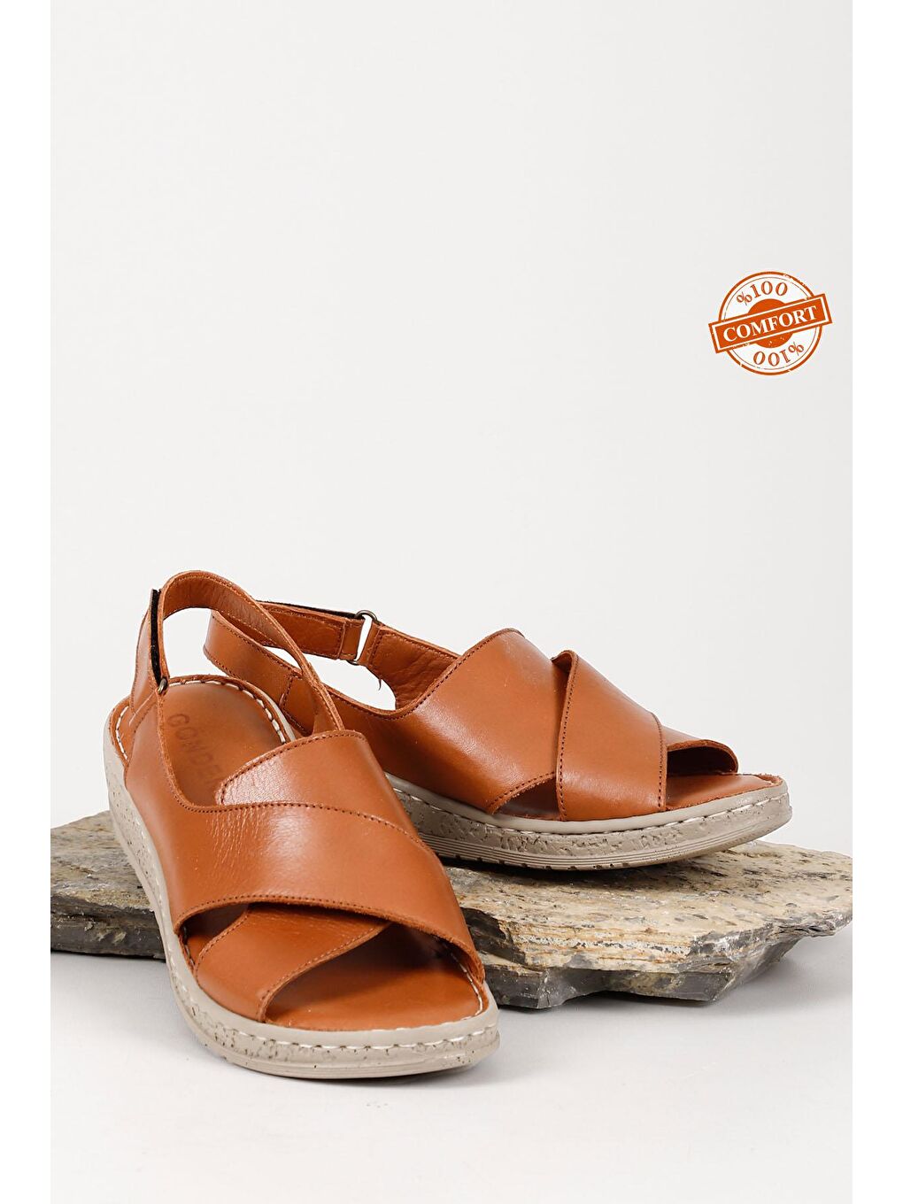 Siyah Gön Hakiki Deri Dolgu Taban Sandalet 45836-1