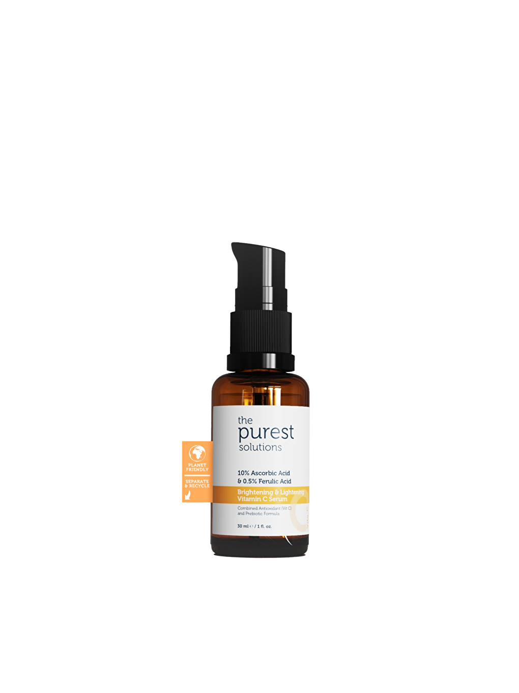 The Purest Solutions Renksiz 10% Ascorbic Acid + 0,5% Ferulic Acid Brightening & Lightening Vitamin C Serum 30 ml