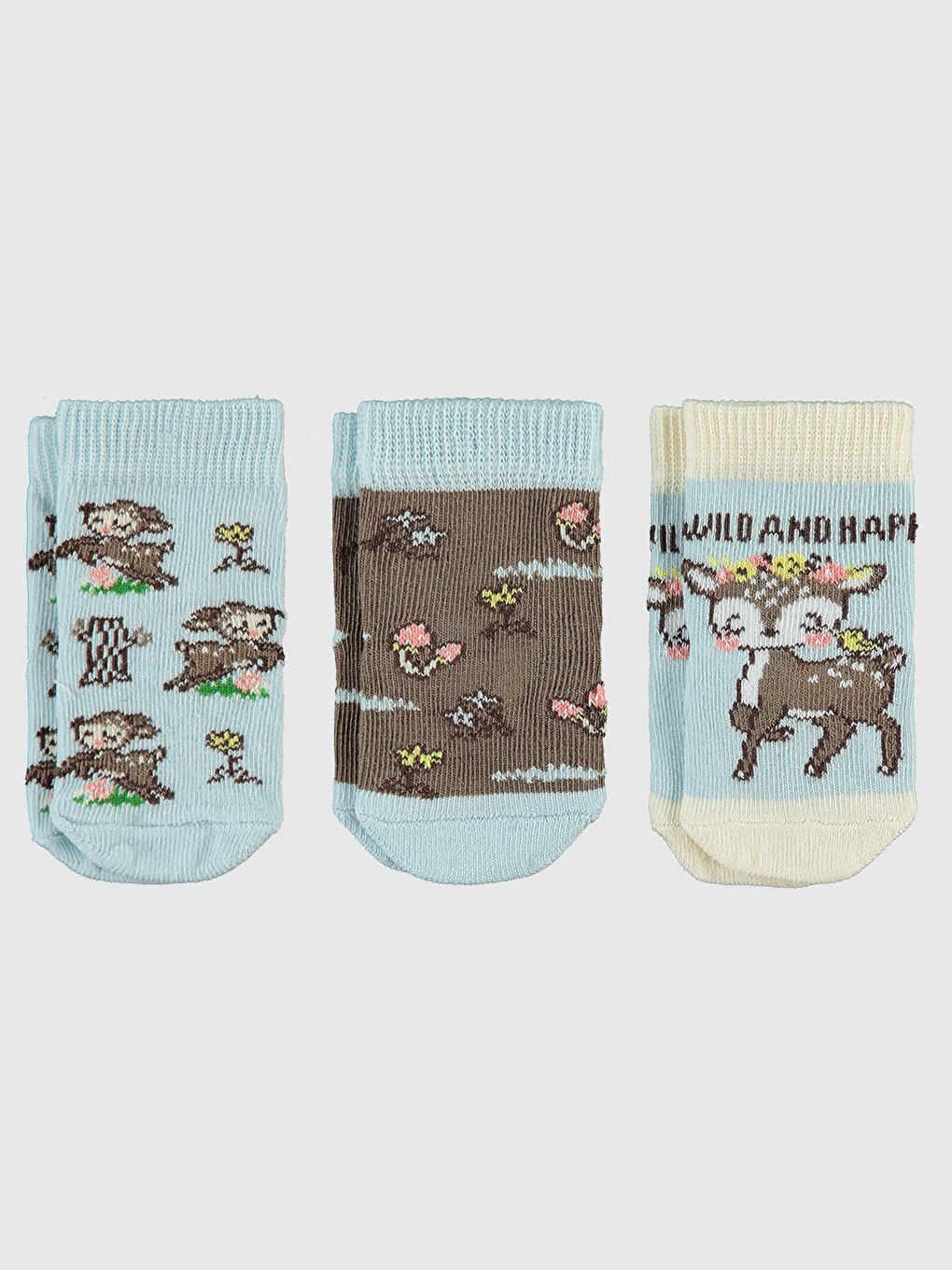 Baby Kız Bebek 3'lü Çorap Set 6-18 Ay Mavi