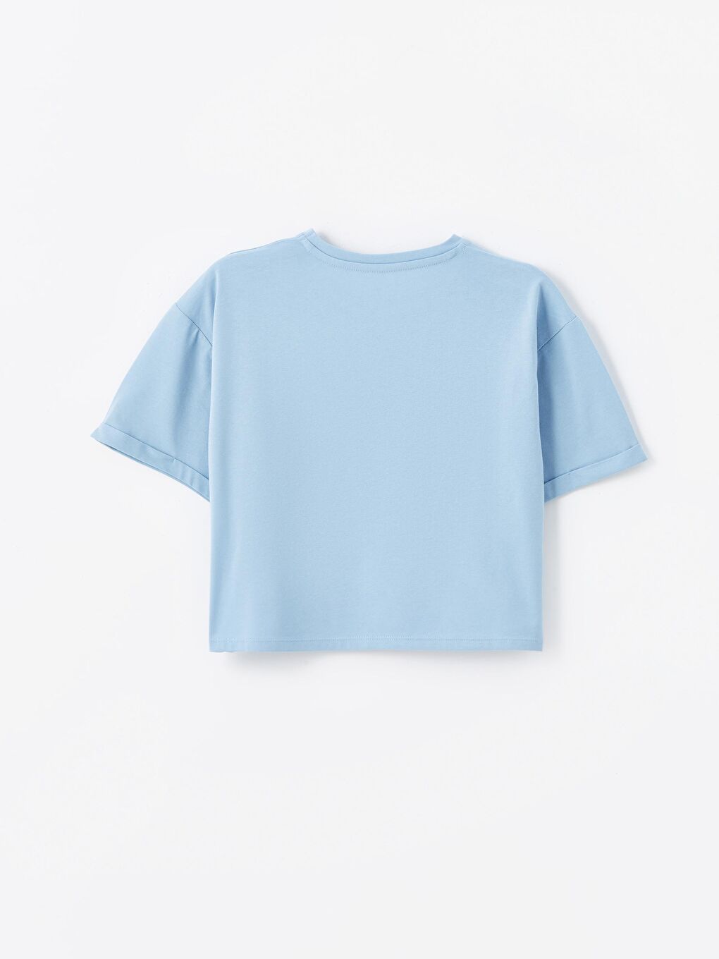 Santos - Örme Baskı Detaylı Tshirt - Mavi Renk-4