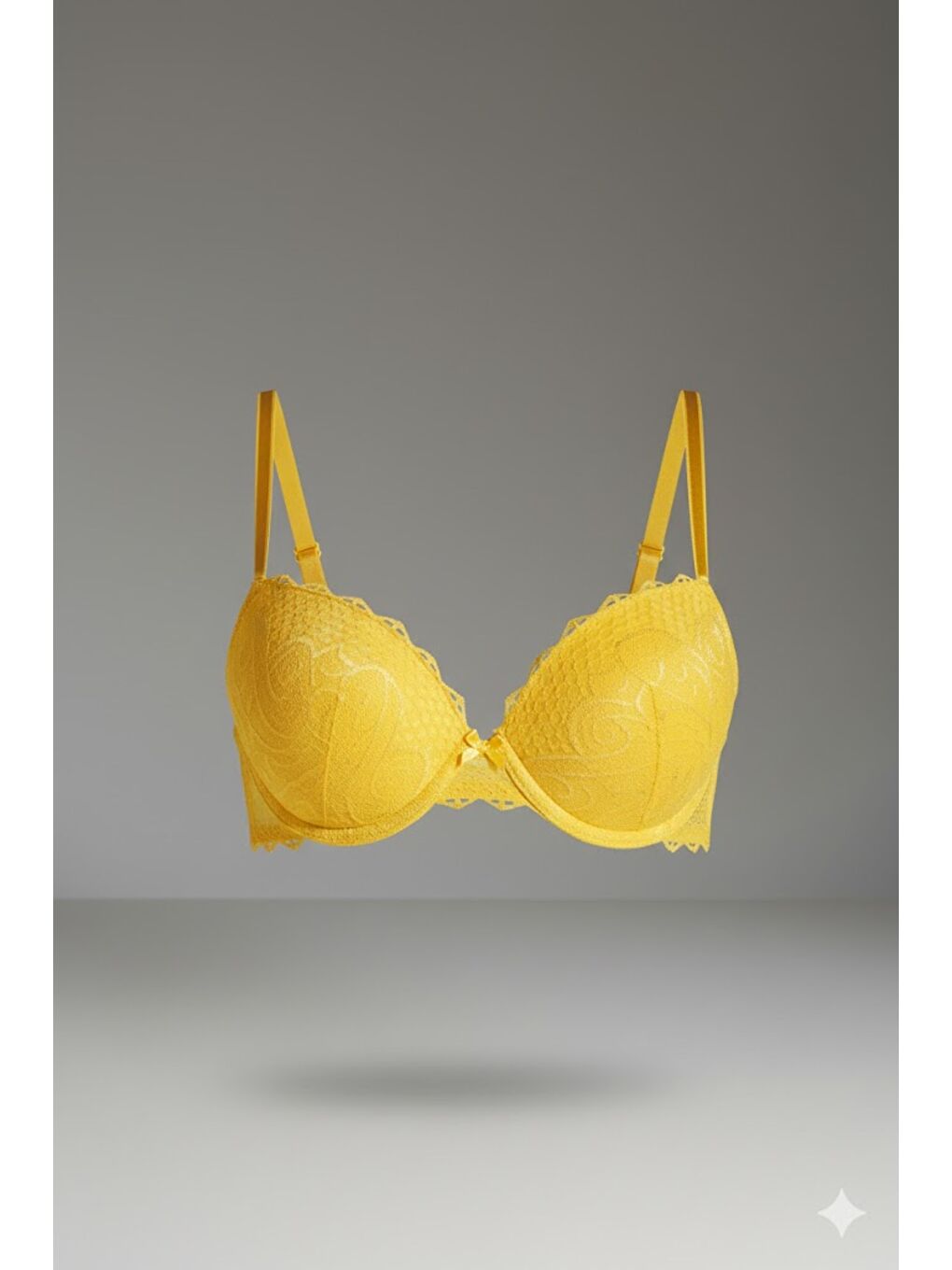 Dantelli Destekli Sütyen C18125 Sarı