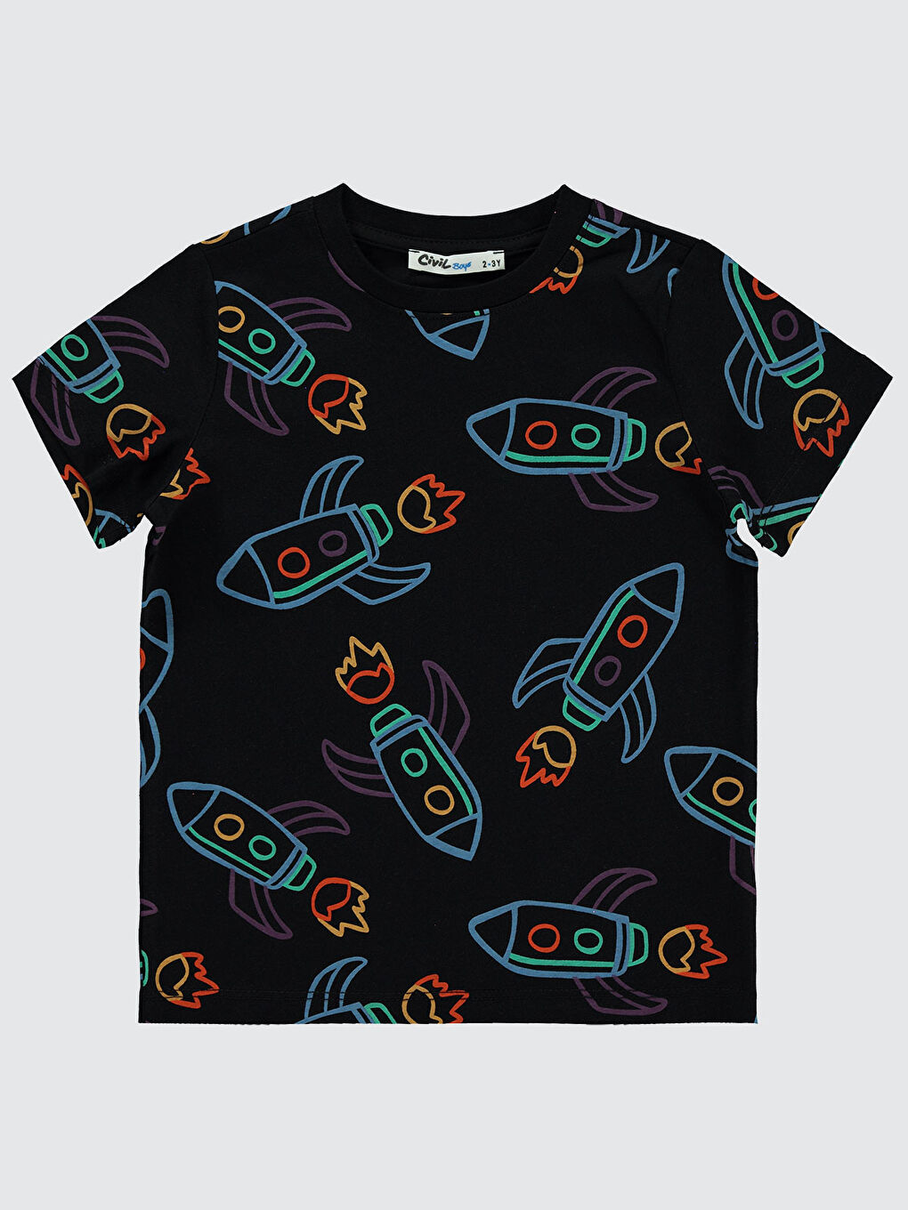 Boys Erkek Çocuk Tişört 2-5 Yaş Siyah