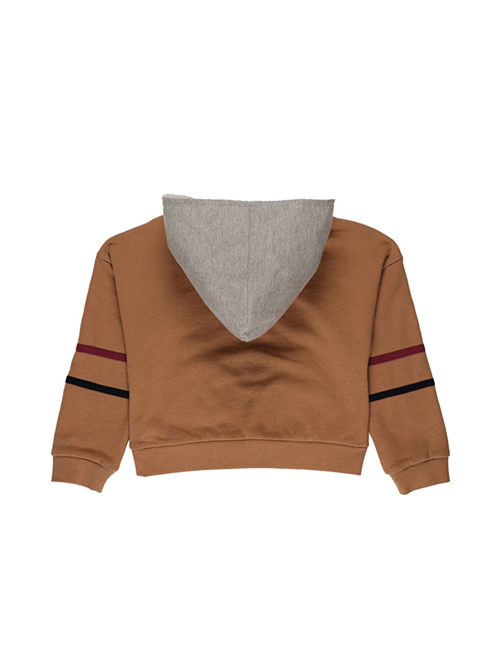 Kahverengi Kız Çocuk Kapüşonlu Camel Sweatshirt-1