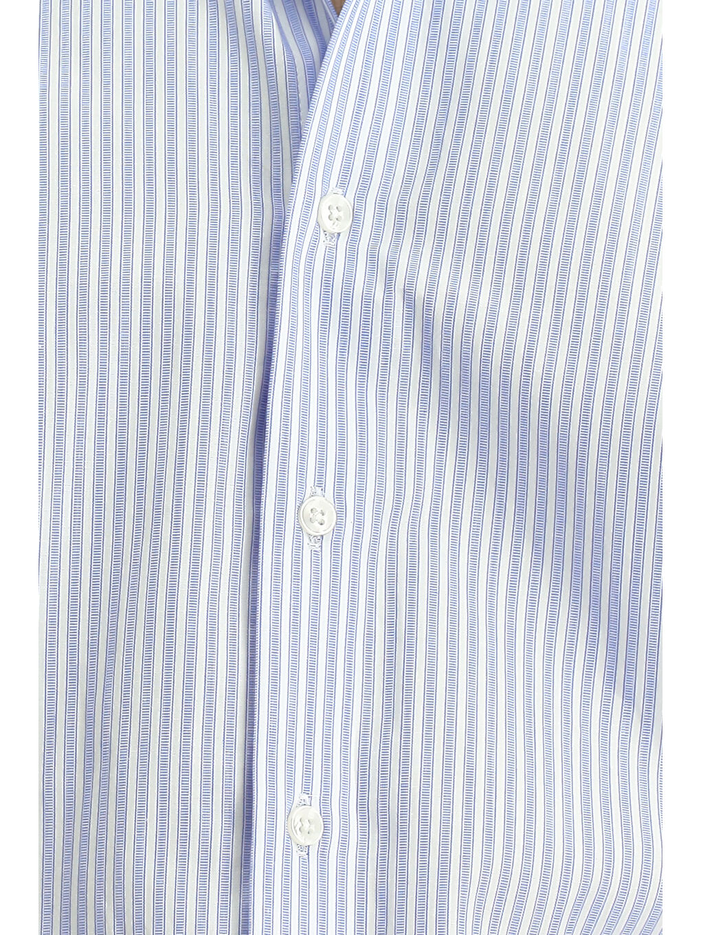 Mavi Uzun Kol Klasik Çizgili Pamuk %100 Pamuk Gömlek-5